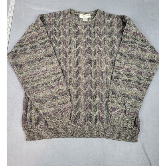 Other - San Mateo Island Sweater Mens‎ XL Brown Geometric Made In Turkey Crew Neck Dad